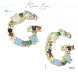 Letters in Brass with Mixed Stones G