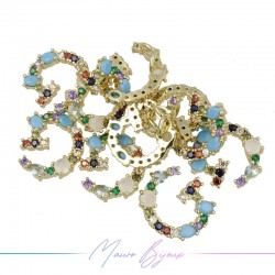 Letters in Brass with Mixed Stones G