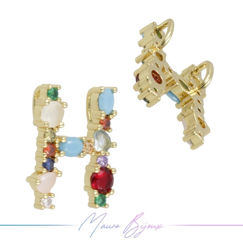 Letterine in Ottone Pietre Miste H