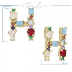 Letterine in Ottone Pietre Miste H