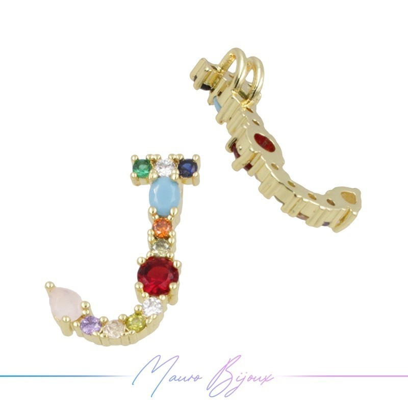 Letterine in Ottone Pietre Miste J