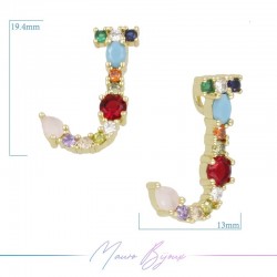Letters in Brass with Mixed Stones J