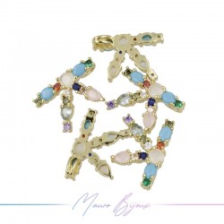Letterine in Ottone Pietre Miste K