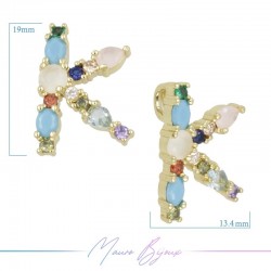 Letterine in Ottone Pietre Miste K