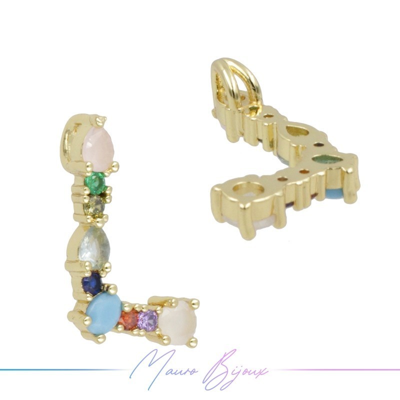 Letterine in Ottone Pietre Miste L