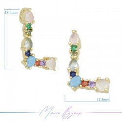 Letterine in Ottone Pietre Miste L