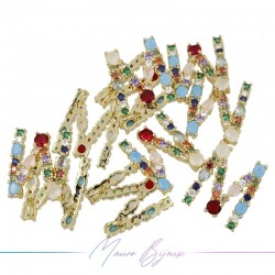 Letters in Brass with Mixed Stones M