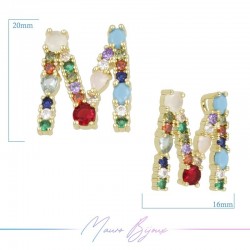 Letters in Brass with Mixed Stones M