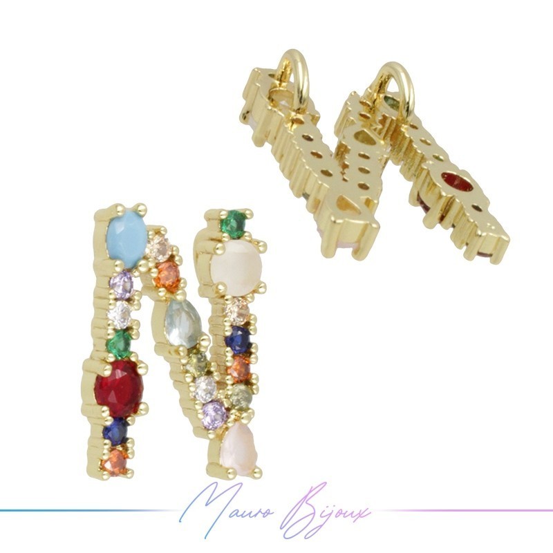 Letterine in Ottone Pietre Miste N