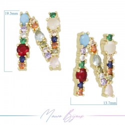 Letterine in Ottone Pietre Miste N