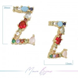 Letters in Brass with Mixed Stones Z