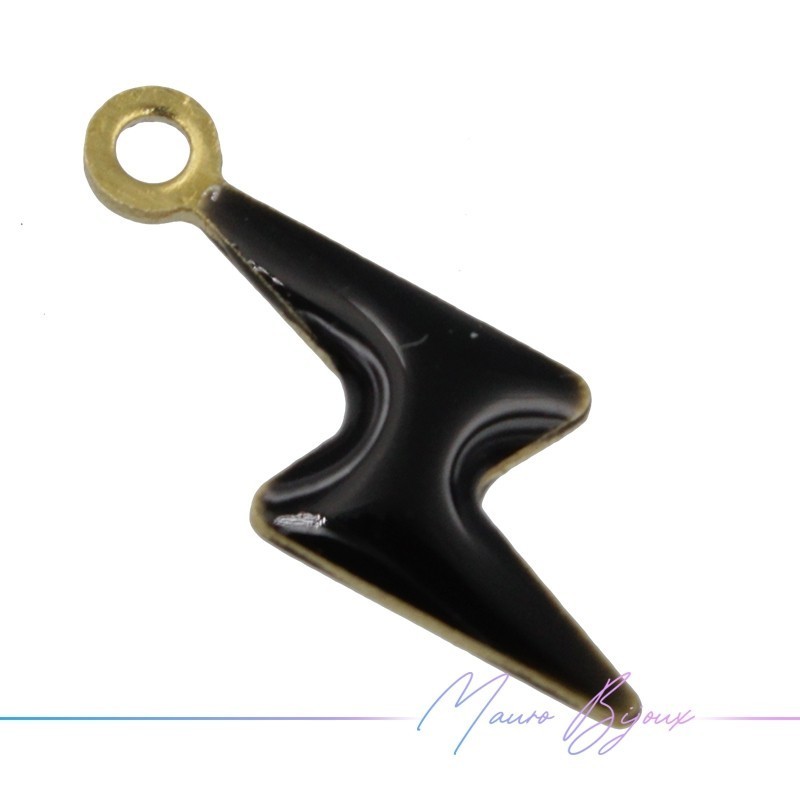 Thunderbolt Enamelled Brass Pendant 12.4x5.4mm