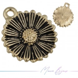 Ciondolo in Ottone Smaltato Girasole 11.5mm