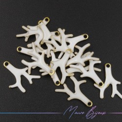 Ciondolo in Ottone Smaltato Rami Verdi 15x13mm