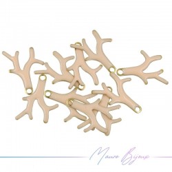 Ciondolo in Ottone Smaltato Rami Verdi 15x13mm