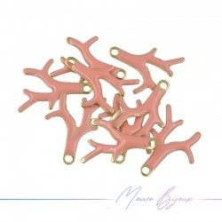 Ciondolo in Ottone Smaltato Rami Verdi 15x13mm