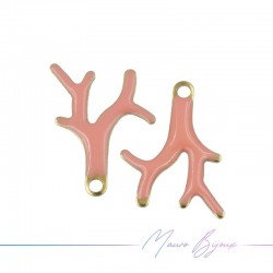 Ciondolo in Ottone Smaltato Rami Verdi 15x13mm