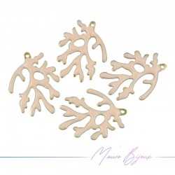 Ciondolo in Ottone Smaltato Corallo Bianco 20x15mm