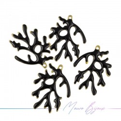 Ciondolo in Ottone Smaltato Corallo Bianco 20x15mm