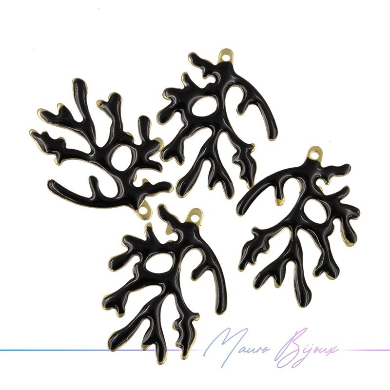 Ciondolo in Ottone Smaltato Corallo Bianco 20x15mm