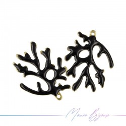 Ciondolo in Ottone Smaltato Corallo Bianco 20x15mm