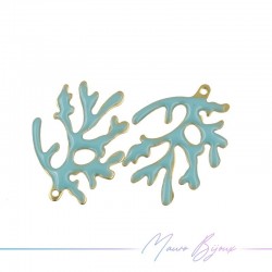 Ciondolo in Ottone Smaltato Corallo Bianco 20x15mm