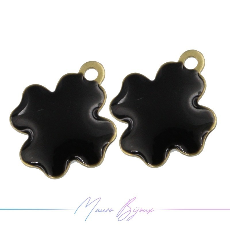 Ciondoli in Ottone Smaltato Quadrifogli 12x10mm