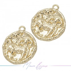 Charms in Brass Horoscope Aries 14.5x17mm