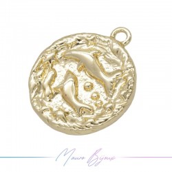 Charms in Brass Horoscope Fish 14.5x17mm