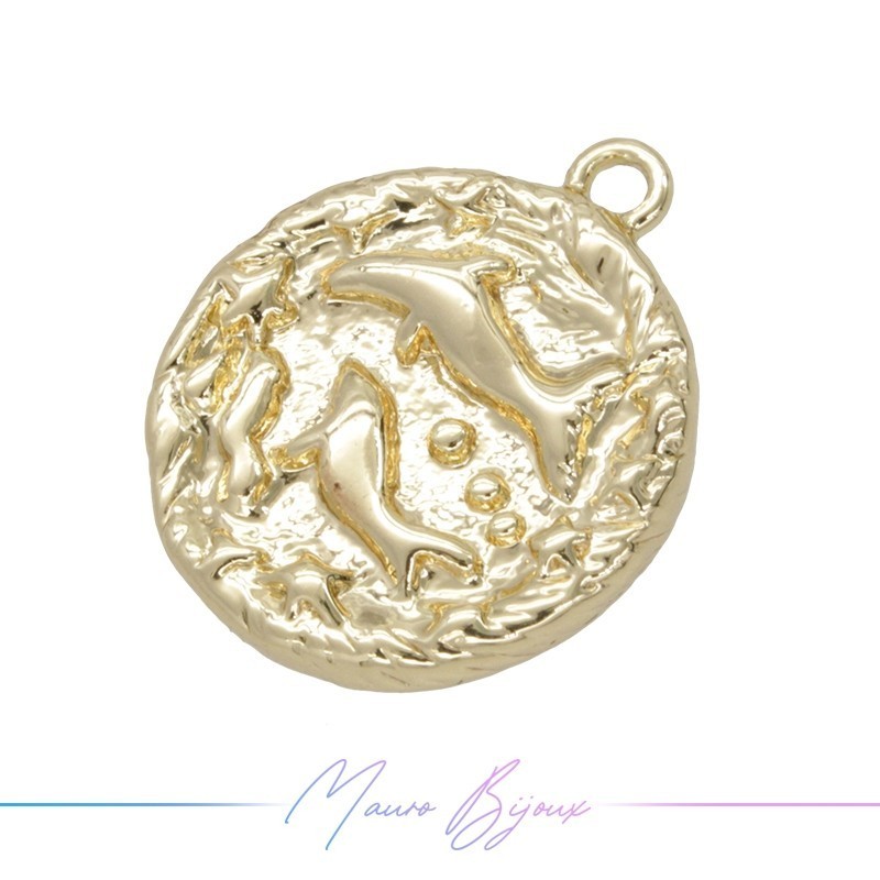 Charms in Brass Horoscope Fish 14.5x17mm