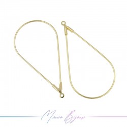 Hook Earrings Brass Drop Gold 45.5x24.5mm