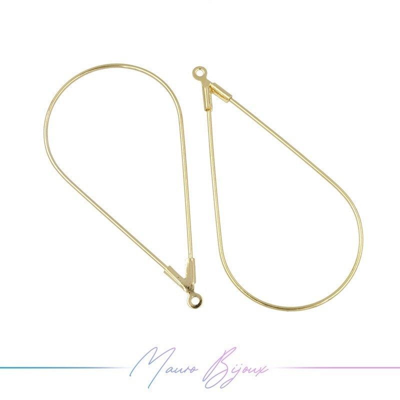 Hook Earrings Brass Drop Gold 45.5x24.5mm