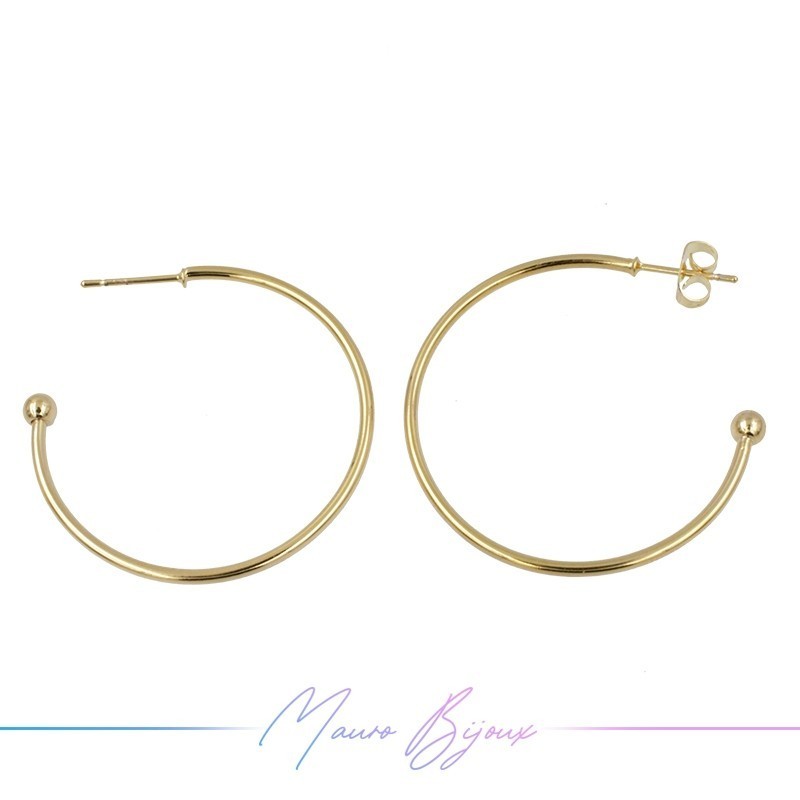 Hook Earrings Brass Half Circle Gold