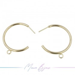 Hook Earrings Brass Circle with Ring Gold