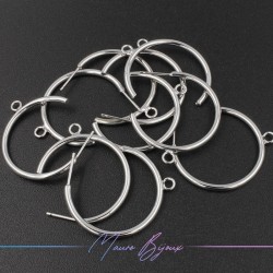 Hook Earrings Brass Circle with Ring Silver