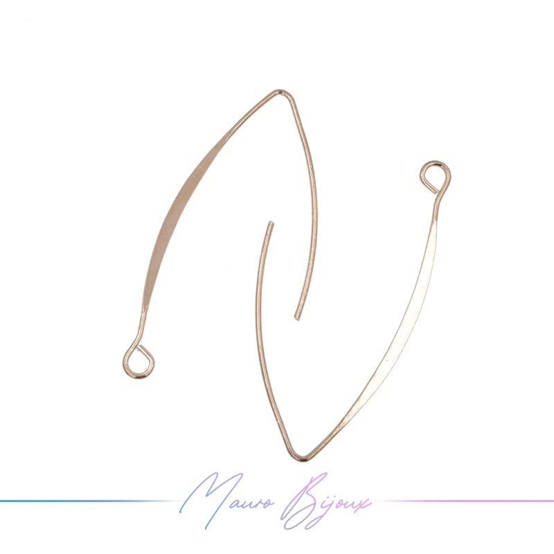 Hook Earrings Brass Drop Gold Rose