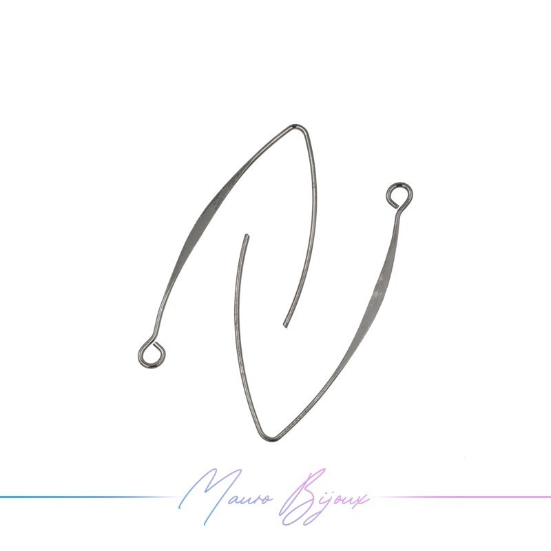 Hook Earrings Brass Drop Gun Metal