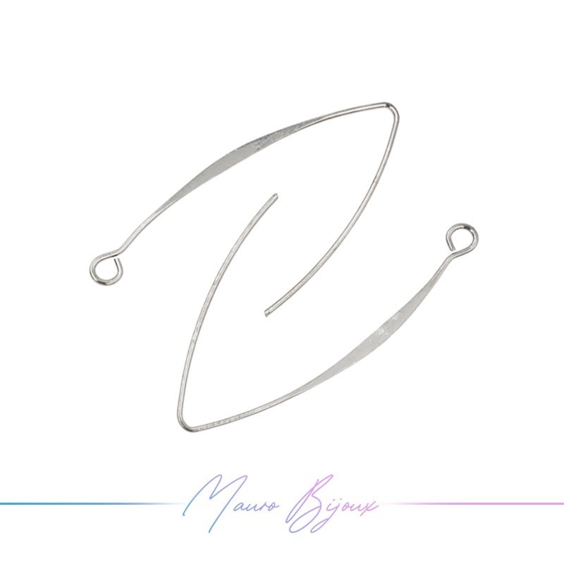 Hook Earrings Brass Drop Silver