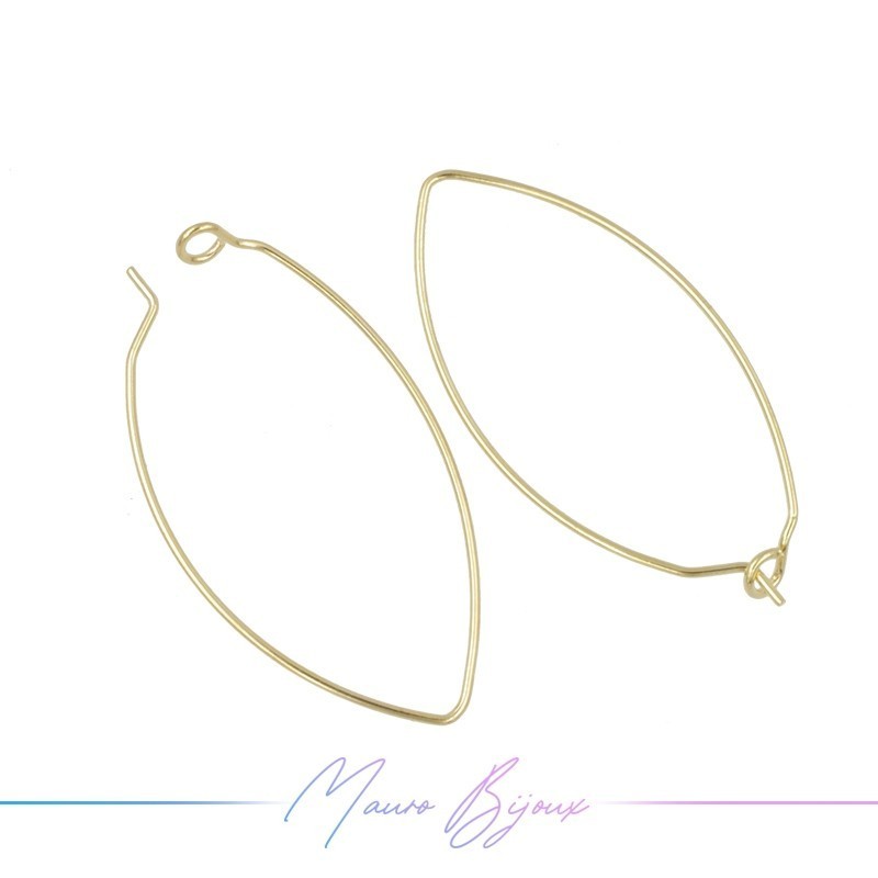 Hook Earrings Brass Oval Gold