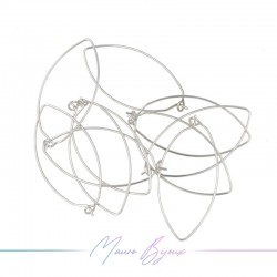 Hook Earrings Brass Oval Silver