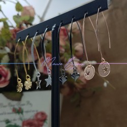 Hook Earrings Brass Drop Gun Metal