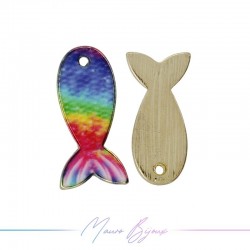 Ciondoli in Ottone Smaltati Pesce B Multicolor 21.2x21.7mm