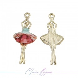 Ciondoli in Ottone Smaltati Ballerina Fucsia13.2x29.6mm