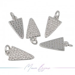 Ciondoli a Triangolo in Ottone con Zirconi Argento 16.4x8.7mm