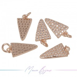 Ciondoli a Triangolo in Ottone con Zirconi Oro Rosa 16.4x8.7mm