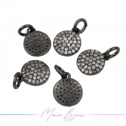 Ciondoli Rotondo in Ottone con Zirconi Canna Fucile 8.2x10mm