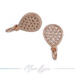 Ciondoli Goccia in Ottone con Zirconi Argento 8x12mm