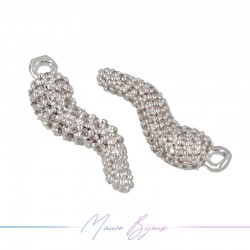 Ciondoli Peperoncino in Ottone con Zirconi Argento 18.6x5.9mm