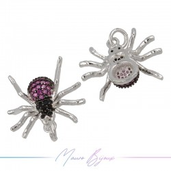 Ciondoli Ragni in Ottone con Zirconi Argento 17.4x18.9mm
