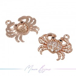 Ciondoli Granchi in Ottone con Zirconi Oro Rosa 15.3x17.3mm